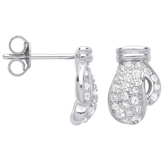 Silver Cubic Zirconia Boxing Gloves Stud Earrings - Fine Ring - Certified Authentic – Luxury Jewellery by Imperial Tim