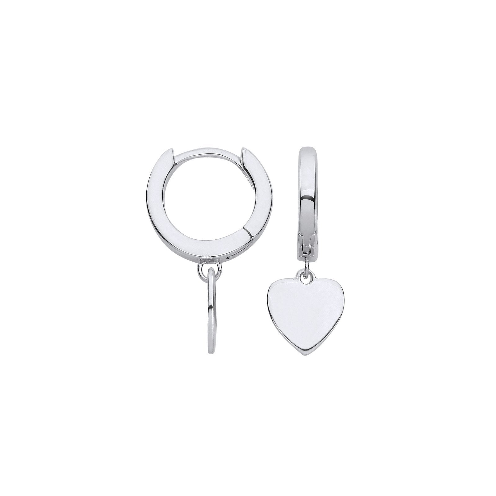 Silver Heart Hinged Huggies - Luxury Watch - Certified Authentic - Swiss Made - UK Stock – Luxury Watch by Imperial Ti