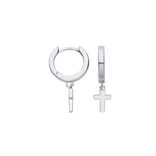 Silver Cross Hinged Huggies - Luxury Watch - Certified Authentic - Swiss Made - UK Stock – Luxury Watch by Imperial Ti