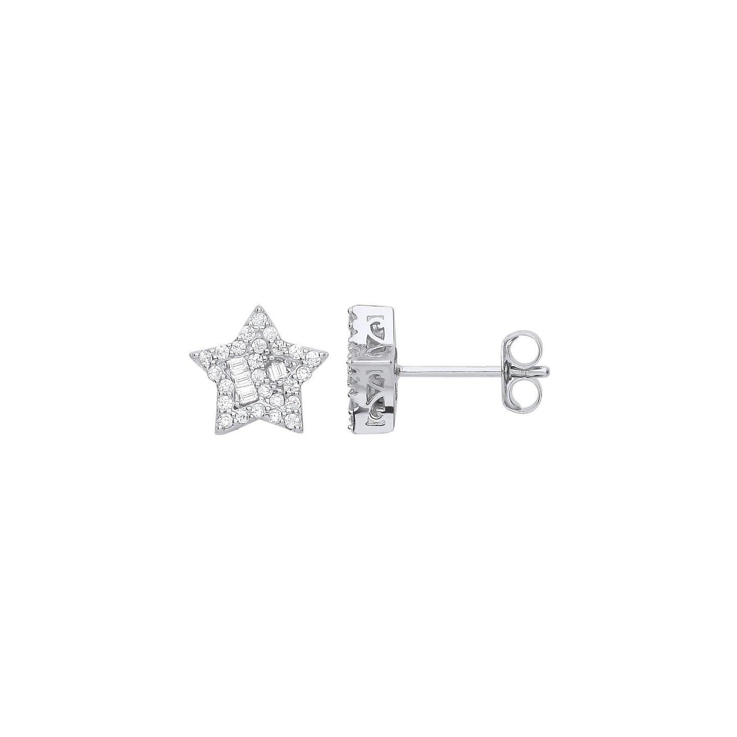 Silver Cubic Zirconia Star Studs - Luxury Watch - Certified Authentic - Swiss Made - UK Stock – Luxury Watch by Imperi