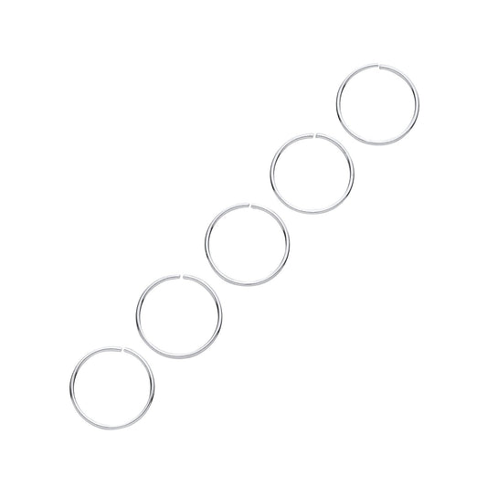Silver 10mm Nose Hoop Ring (Pack of 5) - Fine Ring - Certified Authentic - Swiss Made – Luxury Jewellery by Imperial T
