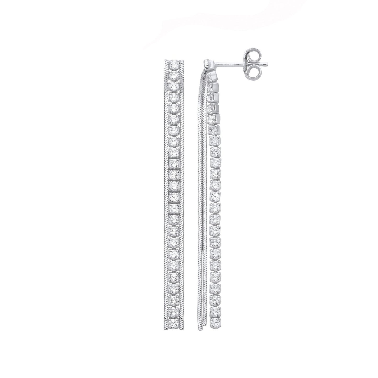 Silver 55mm Drop Earrings - Fine Ring - Certified Authentic - Swiss Made - UK Stock – Luxury Jewellery by Imperial Tim