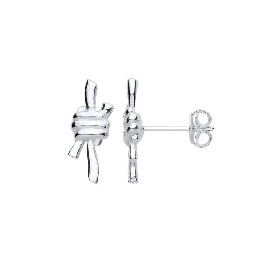Silver Nautical Reef Knot Studs - Luxury Watch - Certified Authentic - Swiss Made - UK Stock – Luxury Watch by Imperia