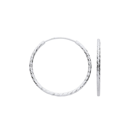 Silver 30mm Hoop Earrings - Fine Ring - Certified Authentic - Swiss Made - UK Stock – Luxury Jewellery by Imperial Tim
