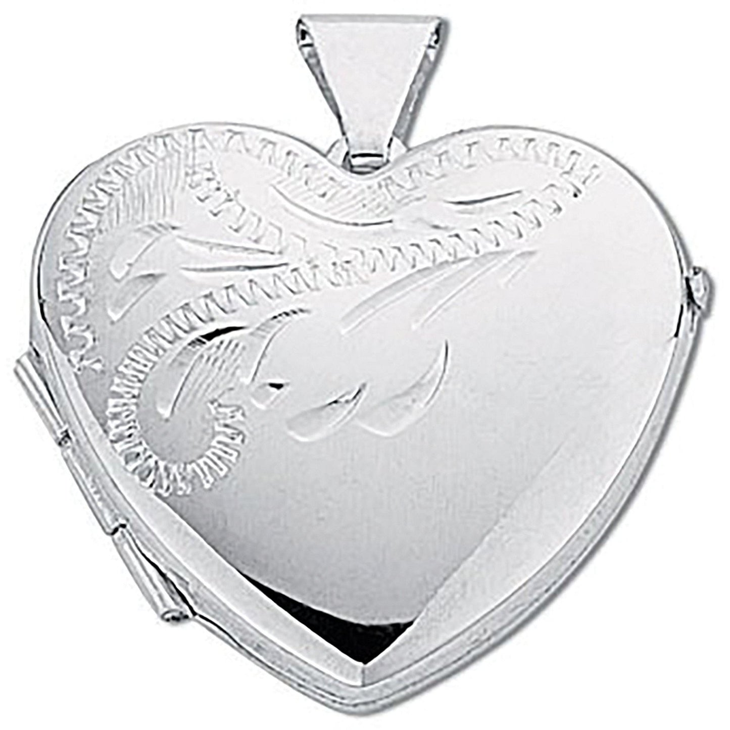 Silver Medium Engraved Heart Shaped Locket - Luxury Watch - Certified Authentic - Swiss Made – Luxury Watch by Imperia