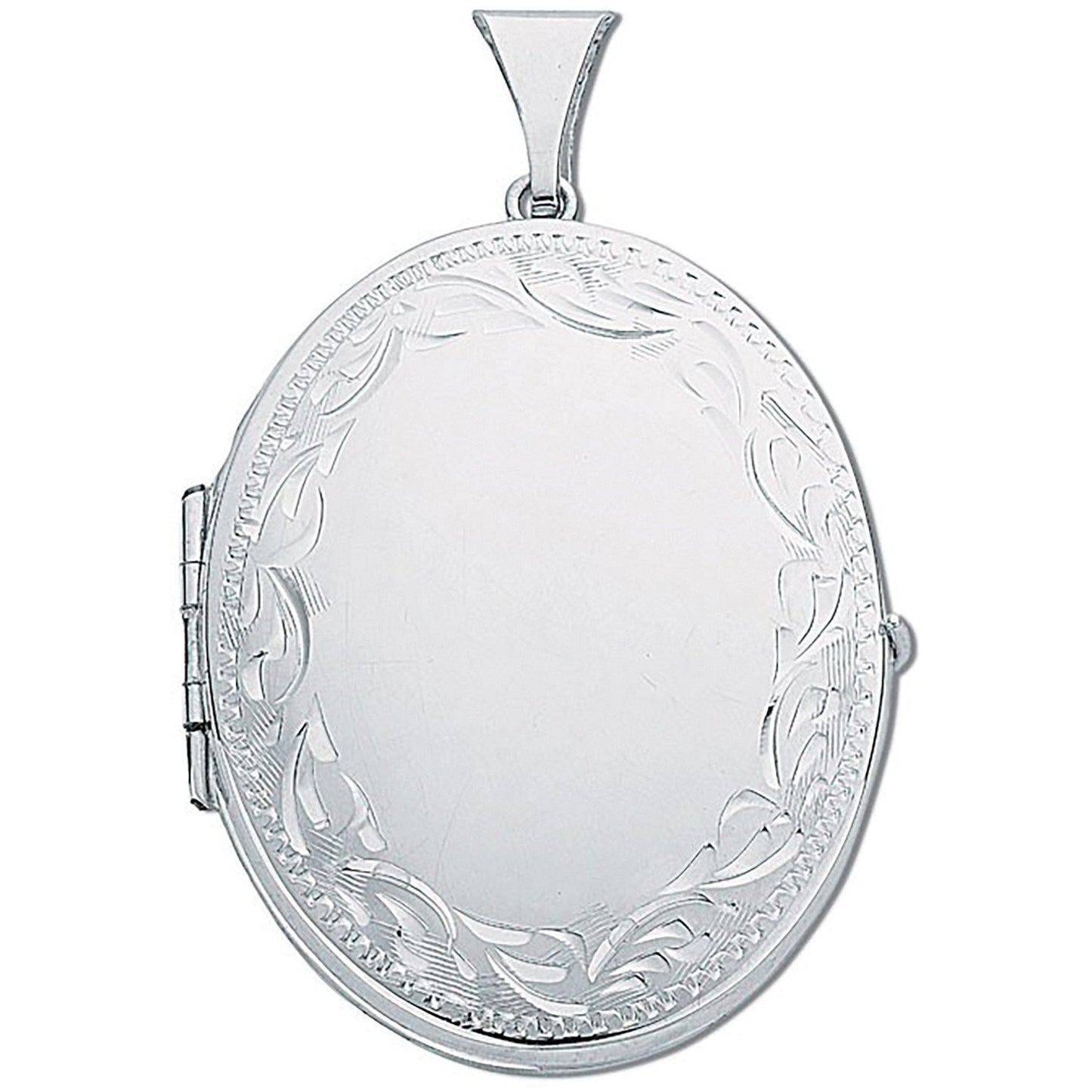 Silver Large Engraved Oval Shaped Family Locket - Luxury Watch - Certified Authentic – Luxury Watch by Imperial Time U