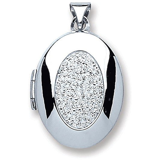Silver Oval with Crystals Locket - Luxury Watch - Certified Authentic - Swiss Made - UK Stock – Luxury Watch by Imperi