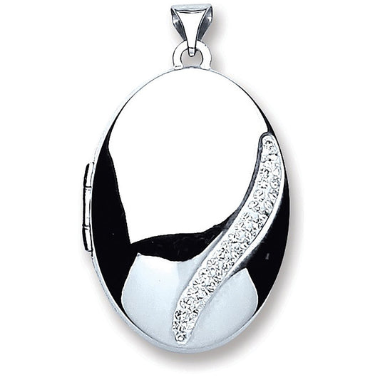 Silver Oval with Crystals Locket - Luxury Watch - Certified Authentic - Swiss Made - UK Stock – Luxury Watch by Imperi