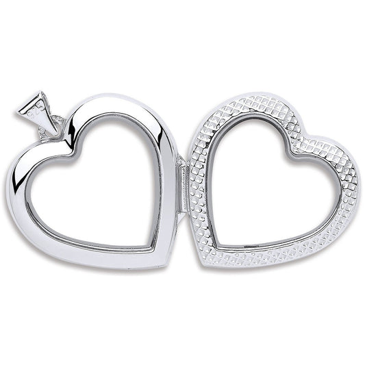 Silver Heart Plain & Ribbed Side Locket - Luxury Watch - Certified Authentic - Swiss Made – Luxury Watch by Imperial T