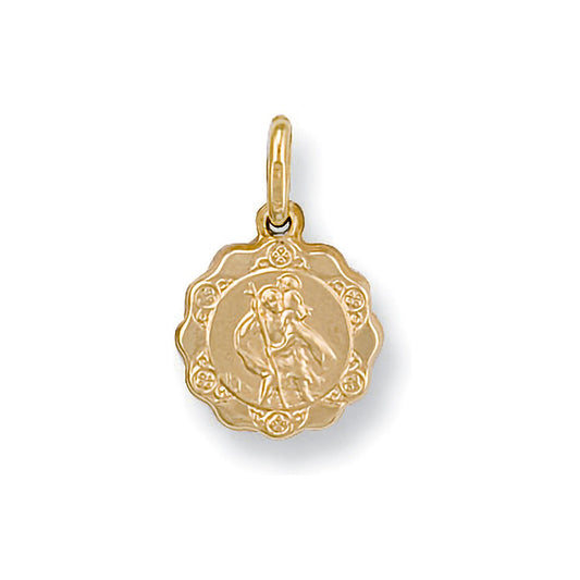 Yellow Gold Light Weight St Christopher Pendant