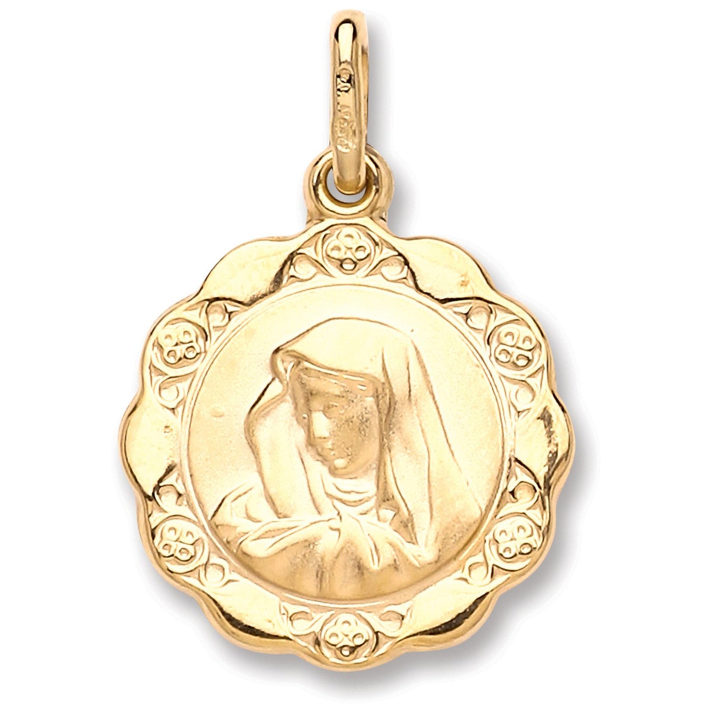 Yellow Gold Hollow Madonna Pendant