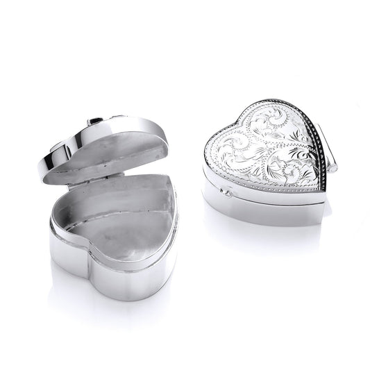 Silver Trinket (Pill) Heart Design Box - Luxury Watch - Certified Authentic - Swiss Made – Luxury Watch by Imperial Ti