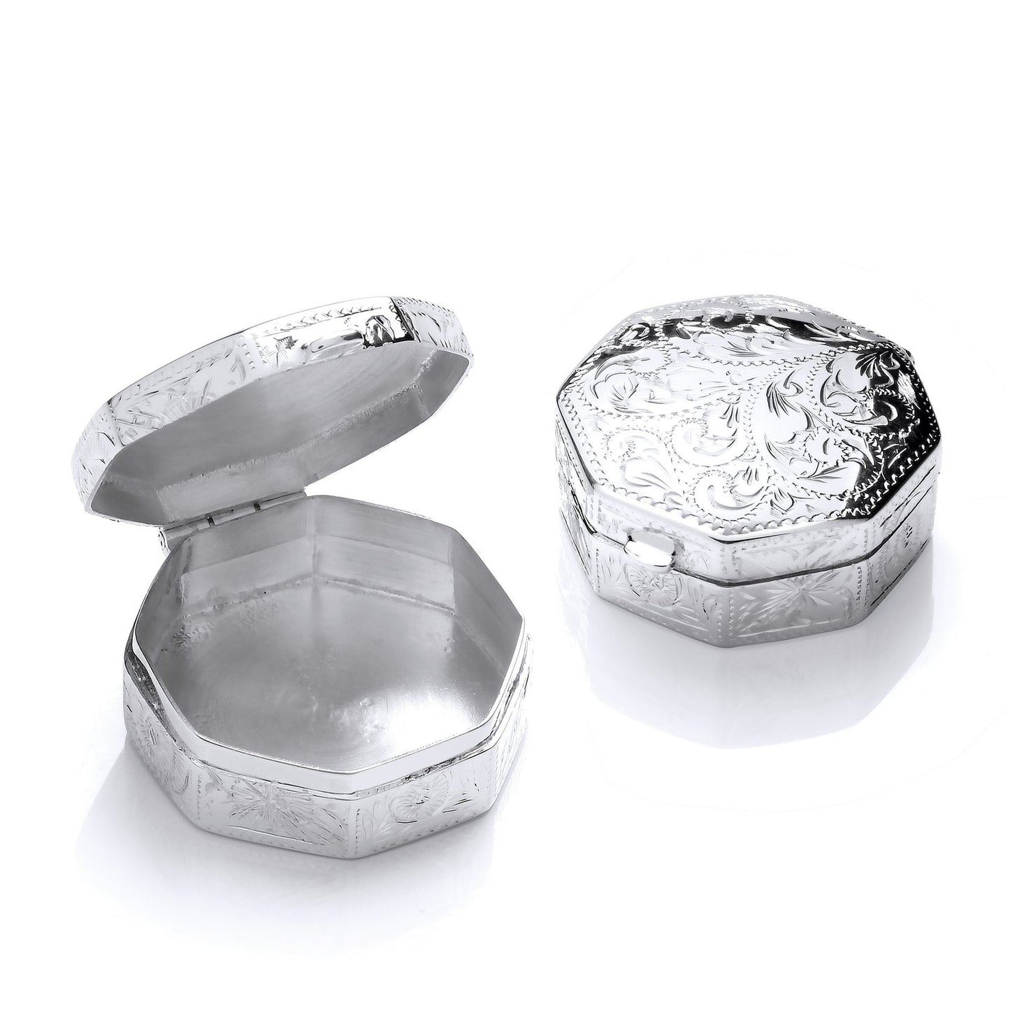 Silver Trinket (Pill) Octagon Design Box - Luxury Watch - Certified Authentic - Swiss Made – Luxury Watch by Imperial