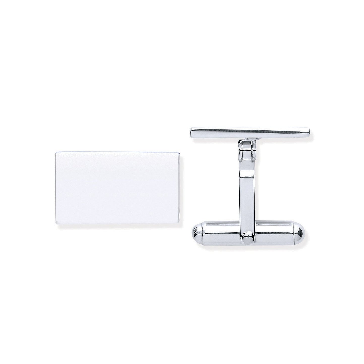 Silver Plain Rectangle Cufflinks - Luxury Watch - Certified Authentic - Swiss Made - UK Stock – Luxury Watch by Imperi