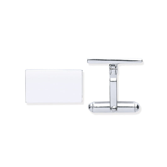 Silver Plain Rectangle Cufflinks - Luxury Watch - Certified Authentic - Swiss Made - UK Stock – Luxury Watch by Imperi
