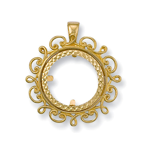 Yellow Gold (half) Fancy Sovereign Pendant