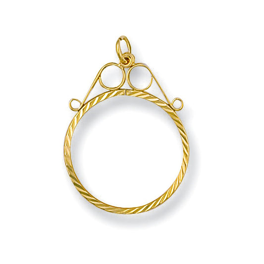 Yellow Gold 1/2 D/c Scroll Top Sovereign Pendant