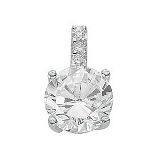 Silver Claw Set Cubic Zirconia Single Stone Pendant - Fine Necklace - Certified Authentic – Luxury Jewellery by Imperi