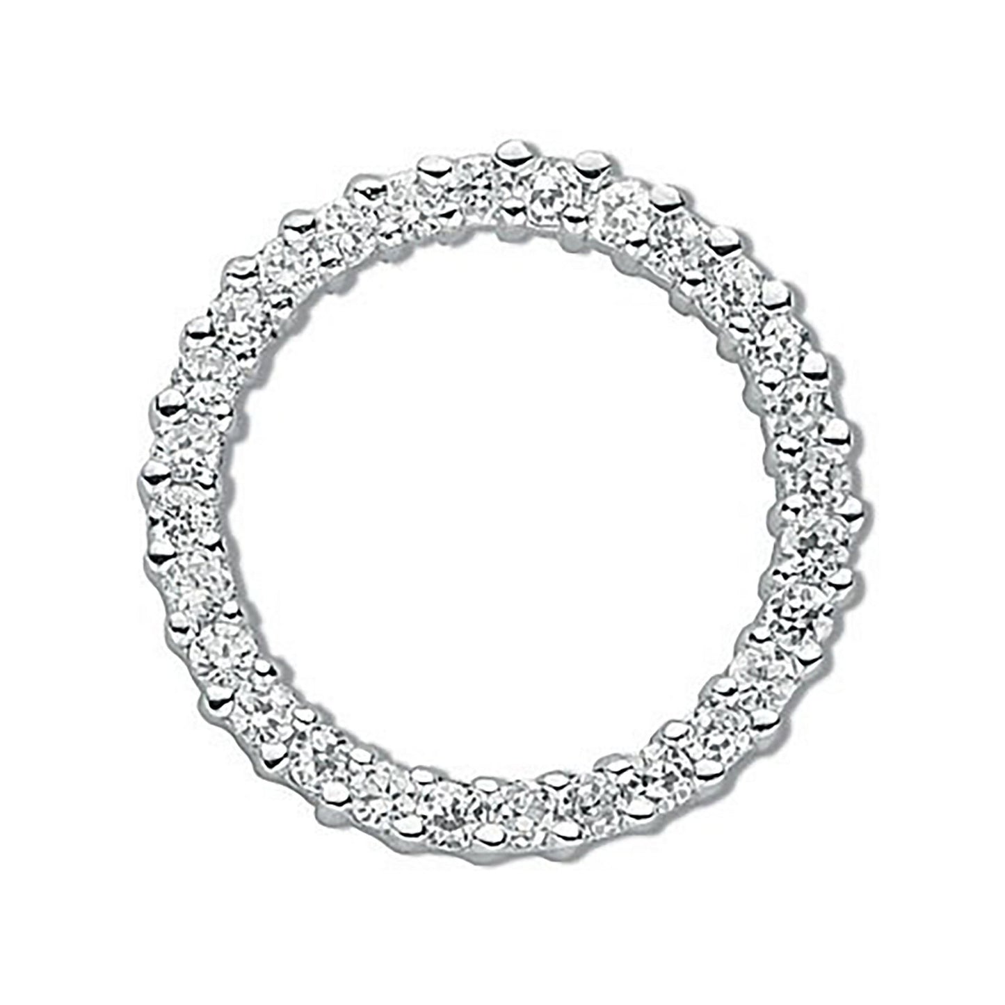 Silver Cubic Zirconia Circle of Life Pendant - Fine Necklace - Certified Authentic - Swiss Ma – Luxury Jewellery by Im