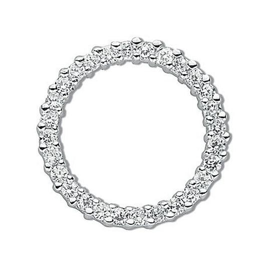 Silver Cubic Zirconia Circle of Life Pendant - Fine Necklace - Certified Authentic - Swiss Ma – Luxury Jewellery by Im