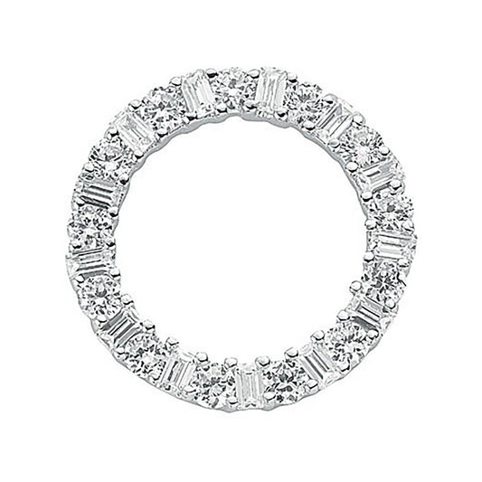 Silver Eternity Cubic Zirconia Pendant - Fine Necklace - Certified Authentic - Swiss Made – Luxury Jewellery by Imperi