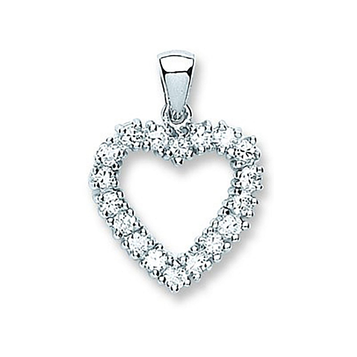 Silver Cubic Zirconia Heart Pendant - Fine Necklace - Certified Authentic - Swiss Made – Luxury Jewellery by Imperial