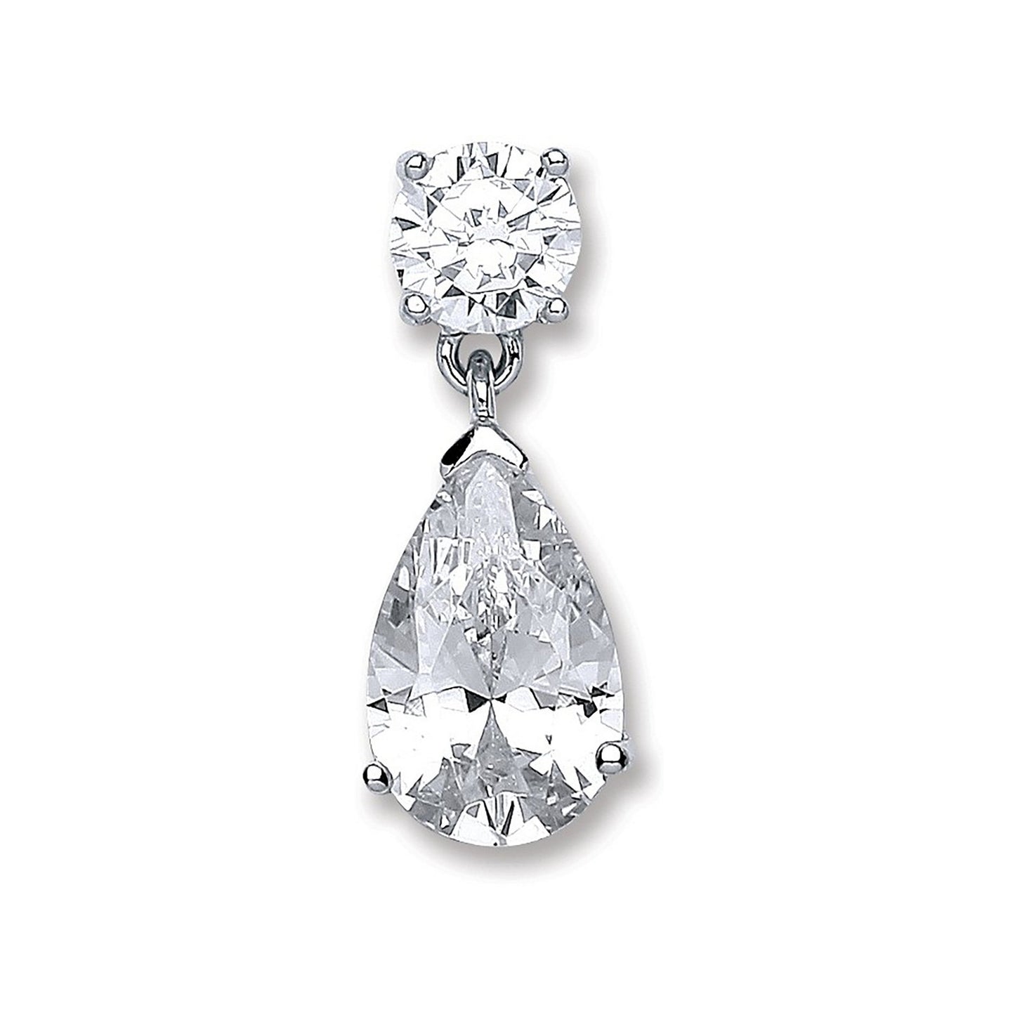 Silver Pear Cubic Zirconia Pendant - Fine Necklace - Certified Authentic - Swiss Made – Luxury Jewellery by Imperial T