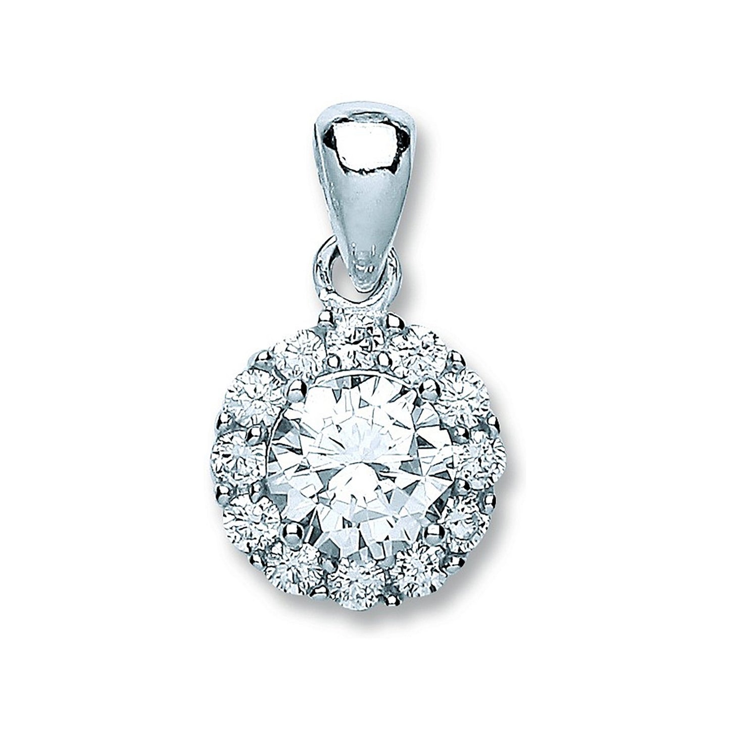 Silver Round Cubic Zirconia Pendant - Fine Necklace - Certified Authentic - Swiss Made – Luxury Jewellery by Imperial