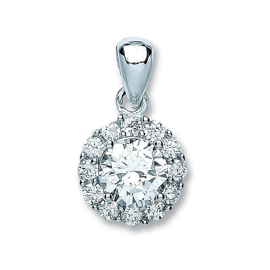 Silver Round Cubic Zirconia Pendant - Fine Necklace - Certified Authentic - Swiss Made – Luxury Jewellery by Imperial