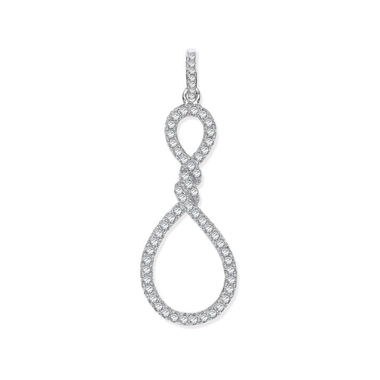 Silver Teardrop Twist Cubic Zirconia Pendant - Fine Necklace - Certified Authentic - Swiss Ma – Luxury Jewellery by Im