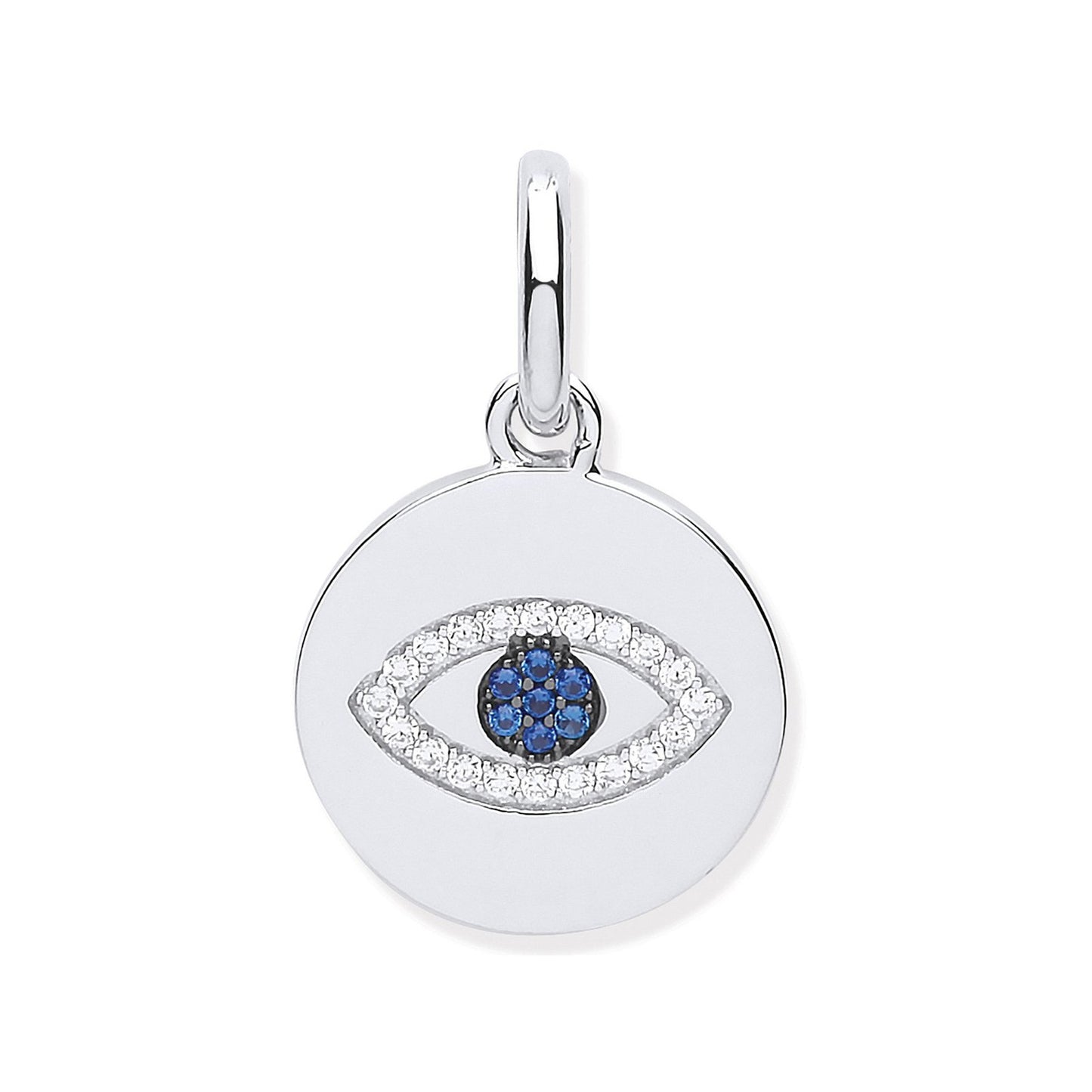 Silver Evil Eye Cubic Zirconia Drop Pendant - Fine Necklace - Certified Authentic - Swiss Mad – Luxury Jewellery by Im