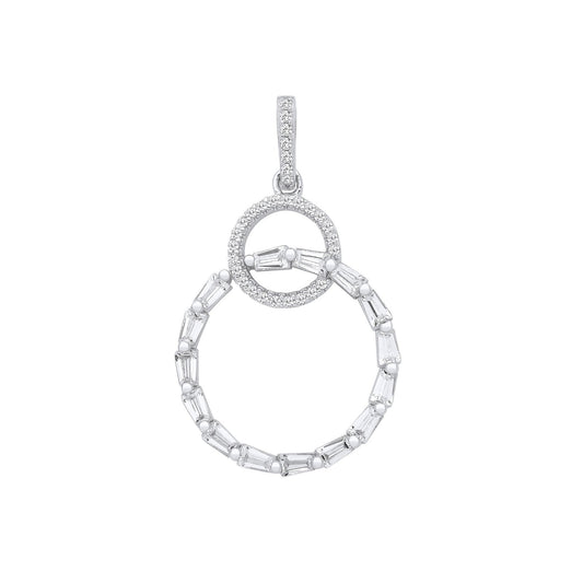 Silver Entwined Circles Drop Cubic Zirconia Pendant - Fine Necklace - Certified Authentic – Luxury Jewellery by Imperi