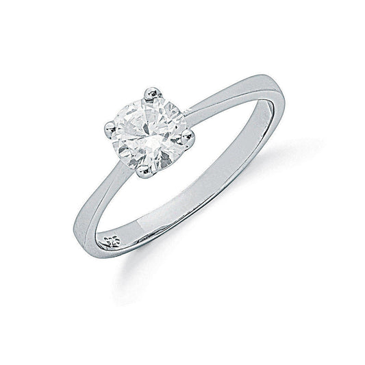 Silver Claw Set Cubic Zirconia Solitaire Ring - Fine Ring - Certified Authentic - Swiss Made – Luxury Jewellery by Imp
