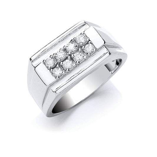 Silver Gents Cubic Zirconia Ring - Fine Ring - Certified Authentic - Swiss Made - UK Stock – Luxury Jewellery by Imper