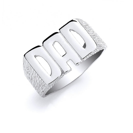 Silver Dad Barked Side Ring - Fine Ring - Certified Authentic - Swiss Made - UK Stock – Luxury Jewellery by Imperial T