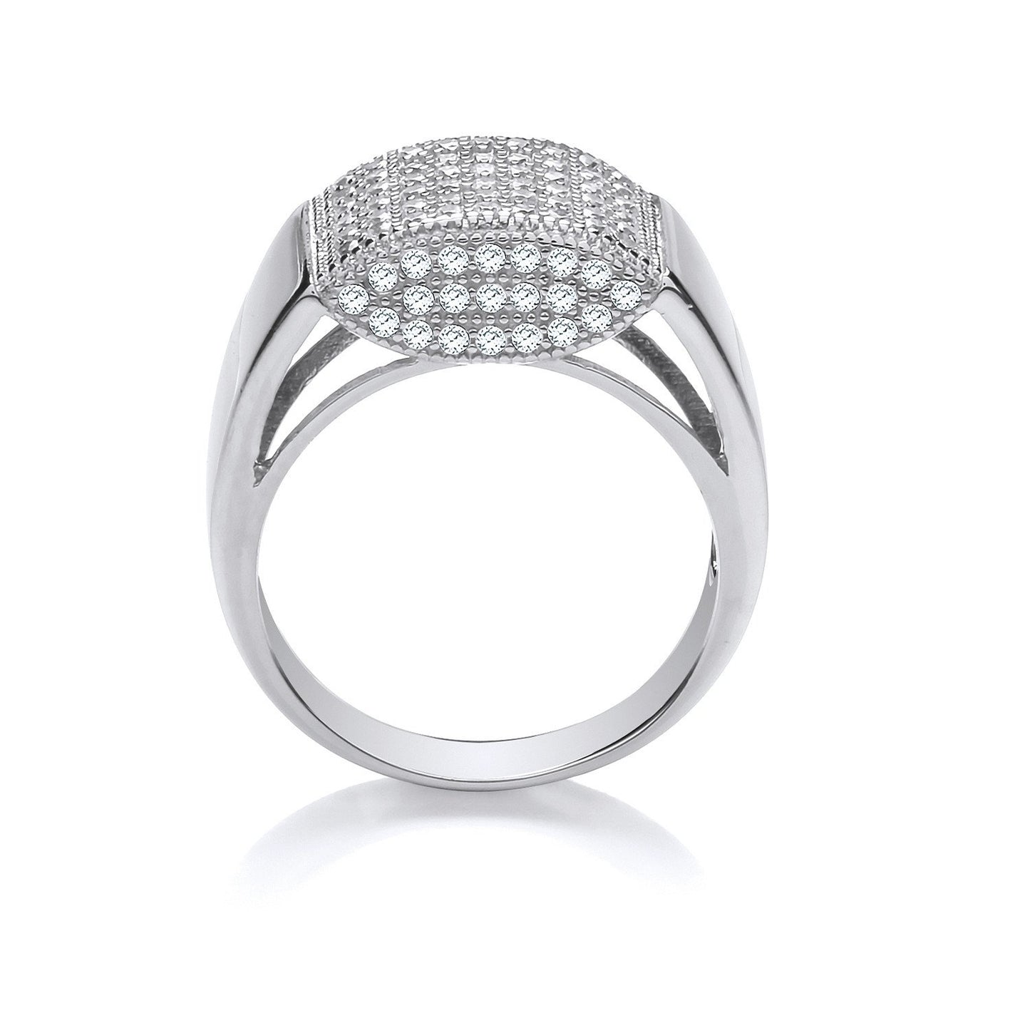 Silver Micro-Pave Cubic Zirconia Gents Ring - Fine Ring - Certified Authentic - Swiss Made – Luxury Jewellery by Imper