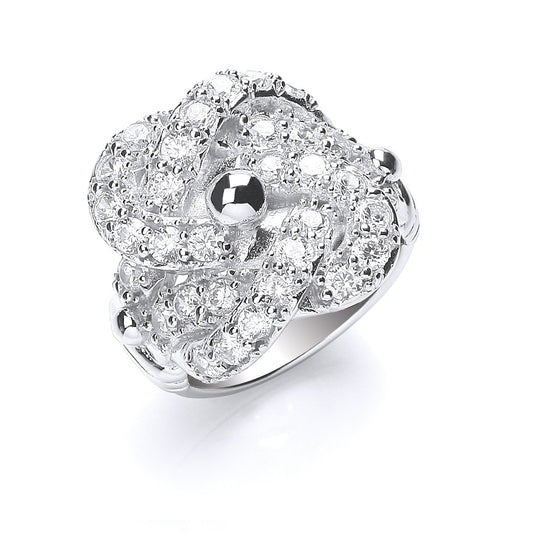 Silver Cubic Zirconia Knot Gents Ring - Fine Ring - Certified Authentic - Swiss Made – Luxury Jewellery by Imperial Ti