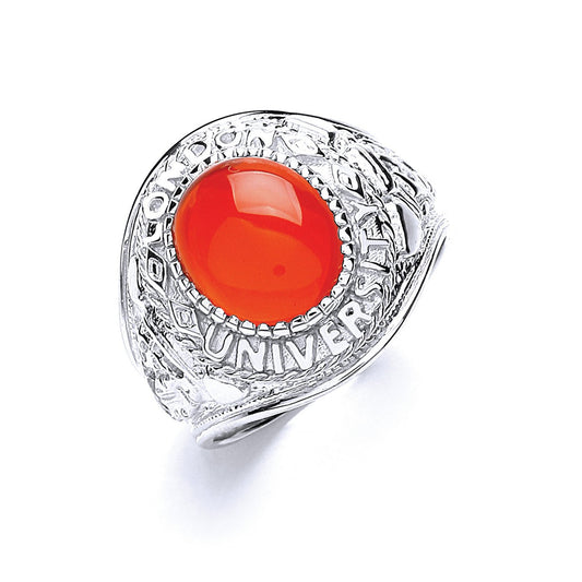 Silver Gents Red Stone College Ring - Fine Ring - Certified Authentic - Swiss Made - UK Stock – Luxury Jewellery by Im