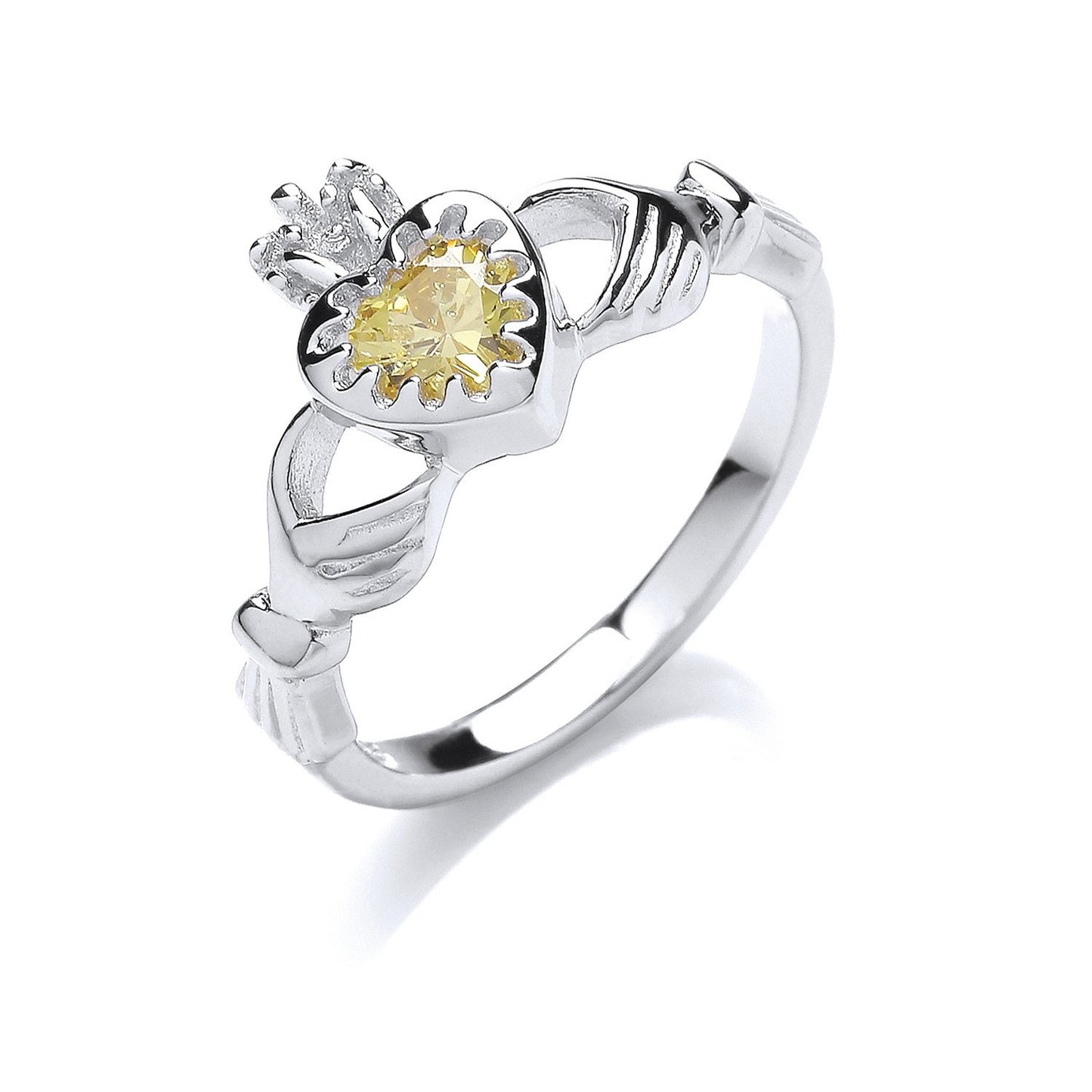 Silver Cubic Zirconia Claddagh Ring - Fine Ring - Certified Authentic - Swiss Made - UK Stock – Luxury Jewellery by Im