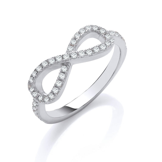 Silver Cubic Zirconia Infinity Symbol Ring - Fine Ring - Certified Authentic - Swiss Made – Luxury Jewellery by Imperi