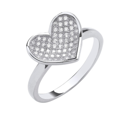 Silver Cubic Zirconia Heart Ring - Fine Ring - Certified Authentic - Swiss Made - UK Stock – Luxury Jewellery by Imper