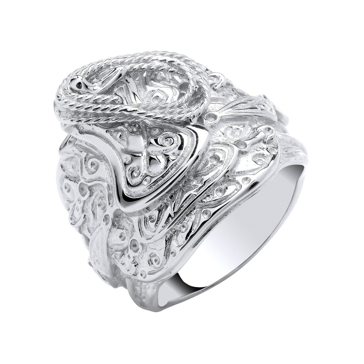 Silver Gents Saddle Ring - Fine Ring - Certified Authentic - Swiss Made - UK Stock - Insured – Luxury Jewellery by Imp