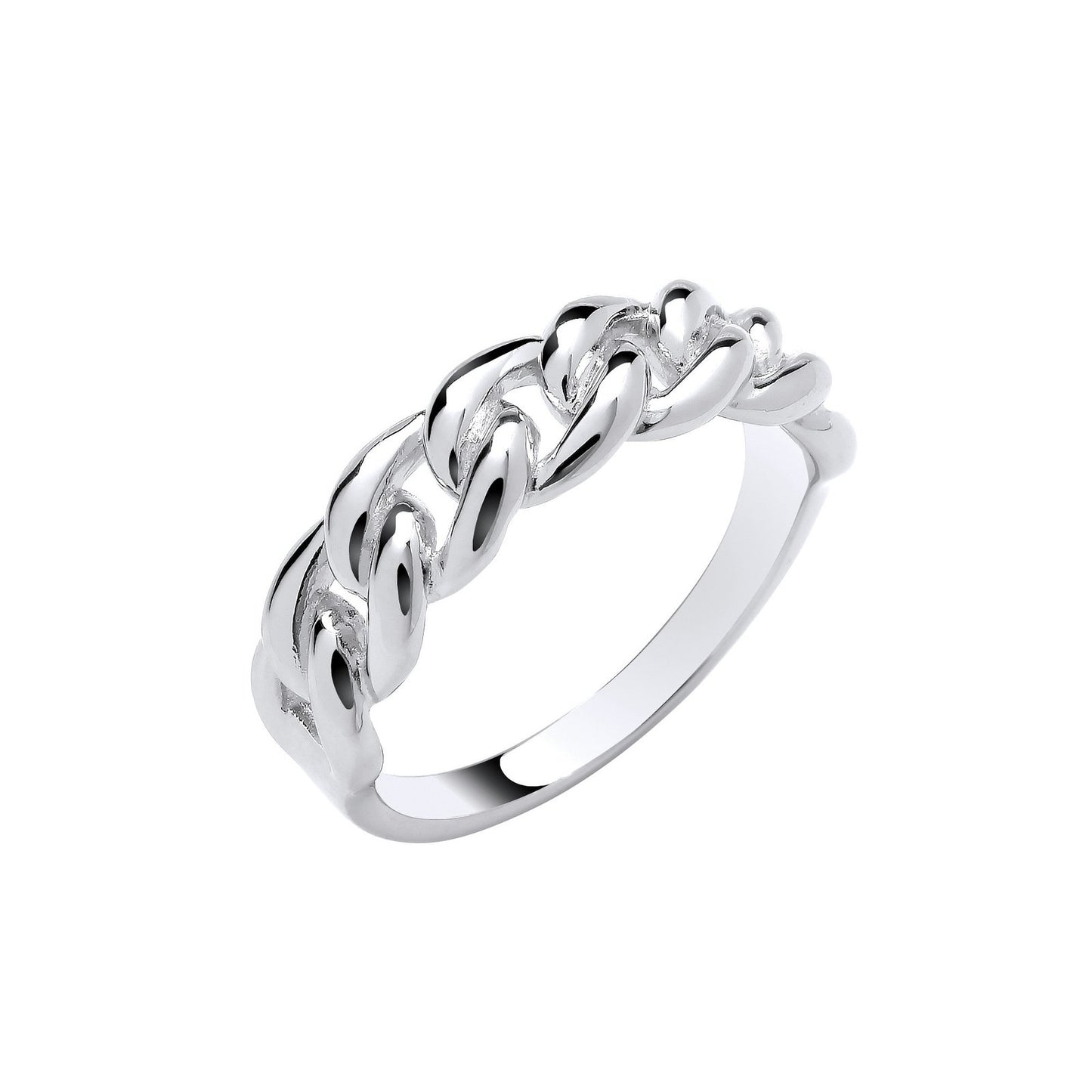 Silver Curb Chain Link Ring - Fine Ring - Certified Authentic - Swiss Made - UK Stock – Luxury Jewellery by Imperial T