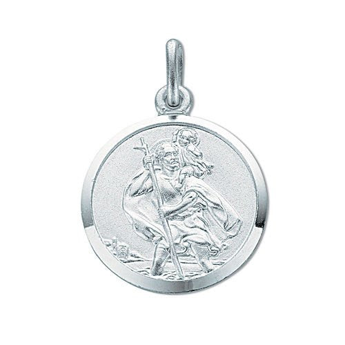 Silver Double Sided St Christopher Pendant - Fine Necklace - Certified Authentic - Swiss Made – Luxury Jewellery by Im
