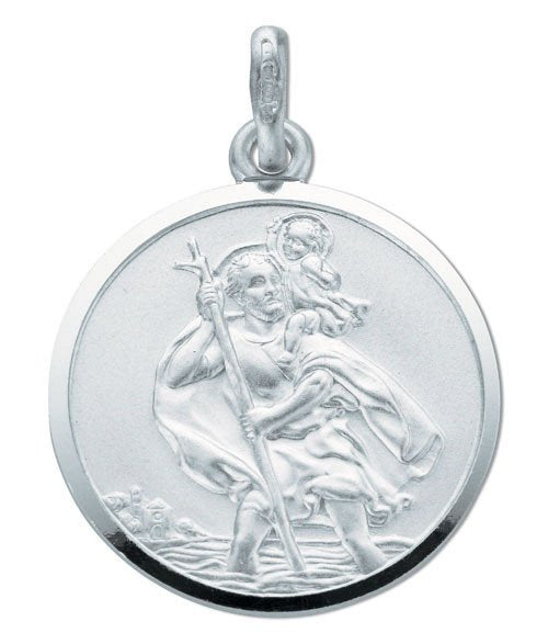 Silver Double Sided St Christopher Pendant - Fine Necklace - Certified Authentic - Swiss Made – Luxury Jewellery by Im