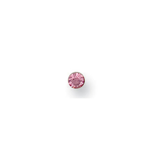 Yellow Gold Pink Cubic Zirconia Nose 3mm Stud