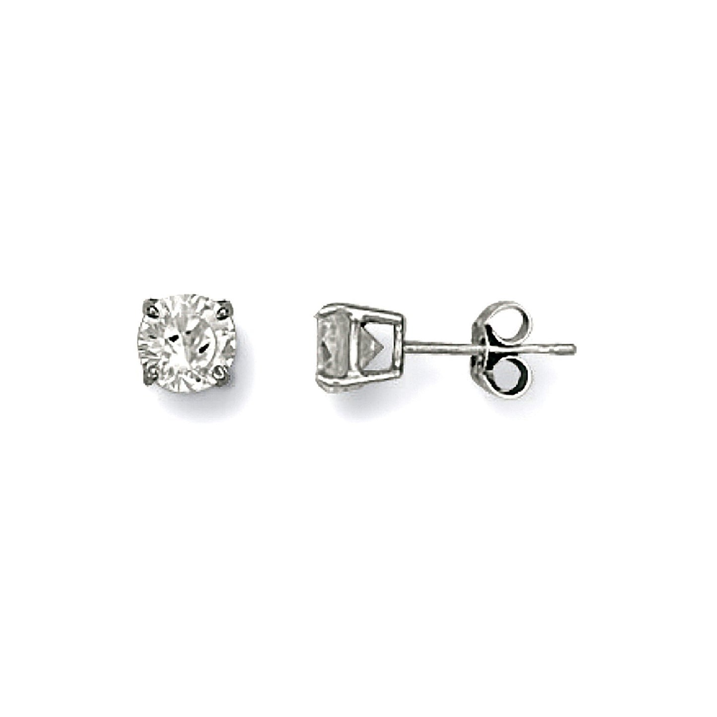 White Gold 5mm Claw Set Cubic Zirconia Studs