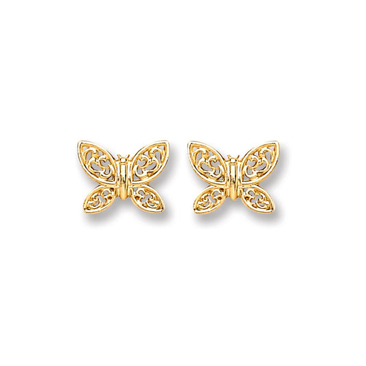 9ct Gold Butterfly Studs - luxury watches London - Kensington jeweller | Imperial Time UK Ltd, Kensington