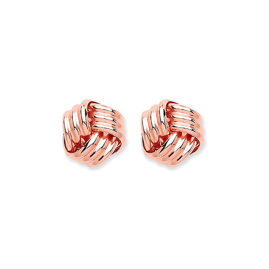 9ct Rose Gold Knot Studs - Luxury Watch - Certified Authentic - Swiss Made - UK Stock – Luxury Watch by Imperial Time