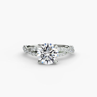 Twisted Pavé Solitaire Engagement Ring 0.50ct–3.00ct with 0.27ct Side Stones in Classic Wedding Style | Imperial Time
